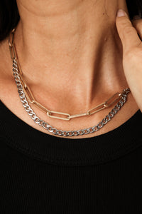 Paperclip and Chain Necklace
