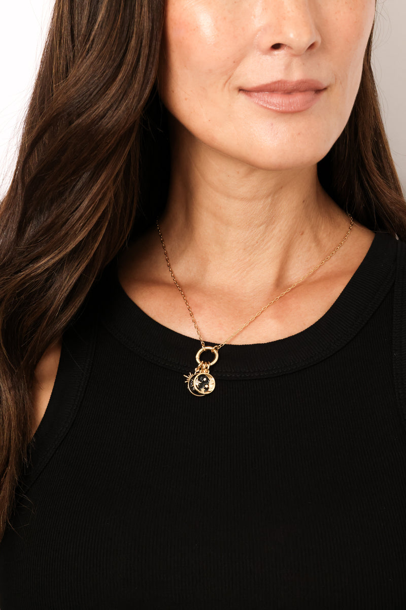 Sun Moon Stars Charm Necklace
