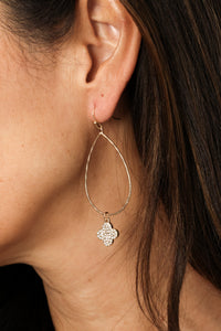 CZ Drop Clover Earrings