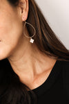 CZ Drop Clover Earrings
