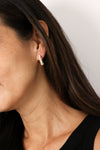 PG Designs Small Pearl and Crystal Hoop Earrings