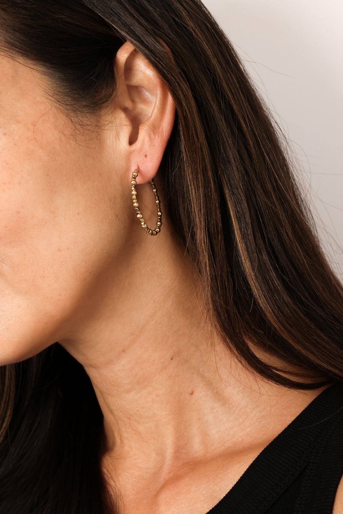 Beaded Medium Hoops
