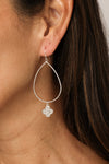 CZ Drop Clover Earrings