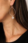 CZ Drop Clover Earrings