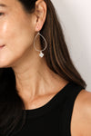 CZ Drop Clover Earrings