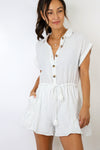 Anna Short Sleeve Tie Front Romper