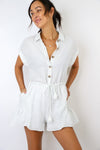 Anna Short Sleeve Tie Front Romper