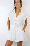 Anna Short Sleeve Tie Front Romper