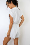 Anna Short Sleeve Tie Front Romper