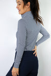 Long Sleeve Striped Quarter Zip Polo