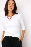 Michael Stars Dora Shine 3/4 Sleeve Tee