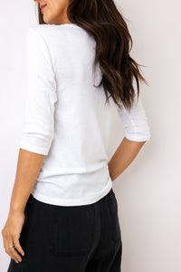 Michael Stars Dora Shine 3/4 Sleeve Tee