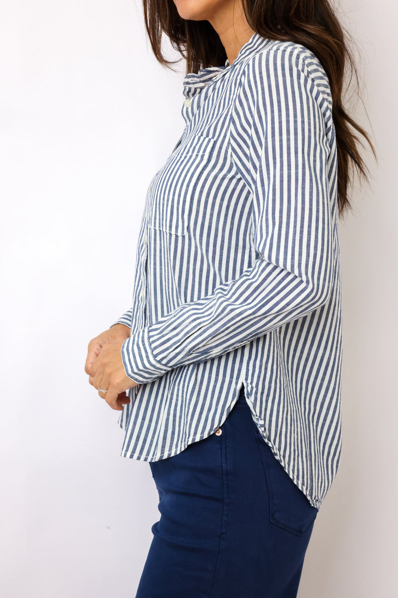 Stripe Button Up Top