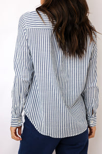 Stripe Button Up Top