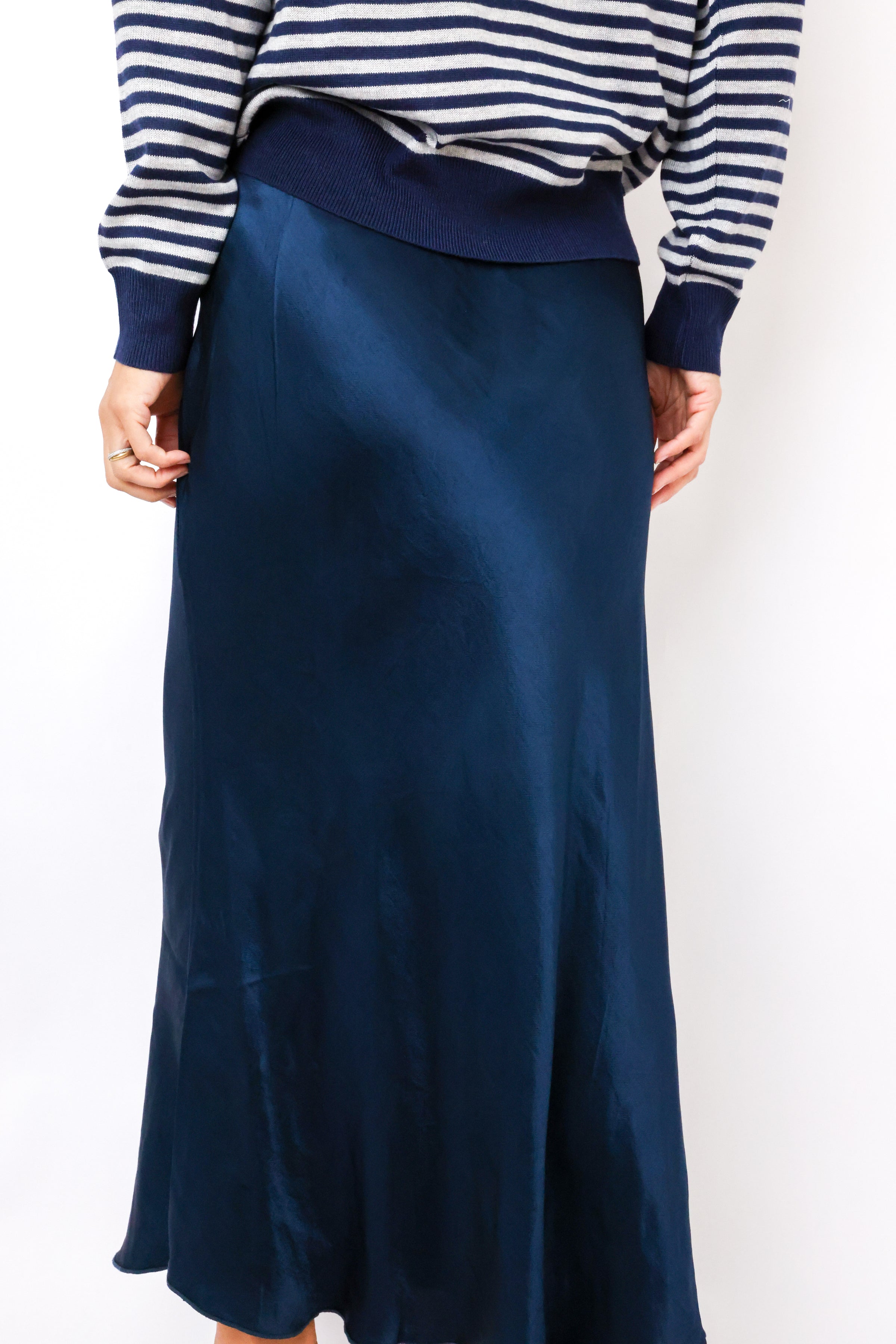 Venti6 Lace Trim Midi Skirt