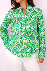 Lilly Pulitzer Sea View Linen Button Down Top