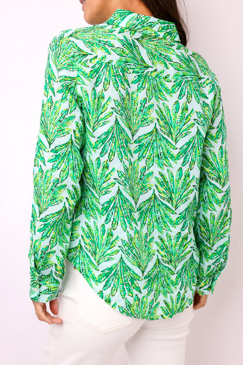 Lilly Pulitzer Sea View Linen Button Down Top