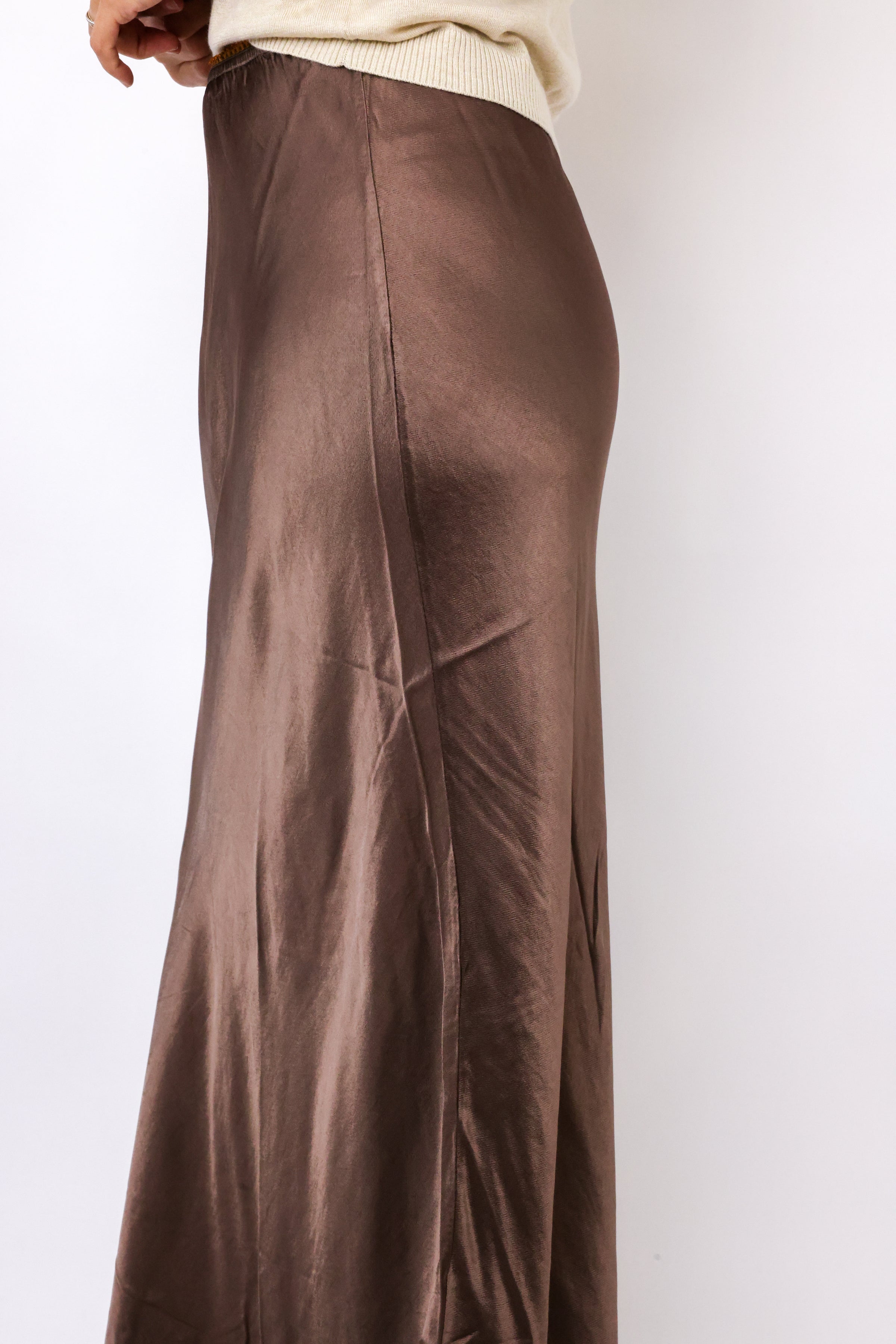 Venti6 Lace Trim Midi Skirt