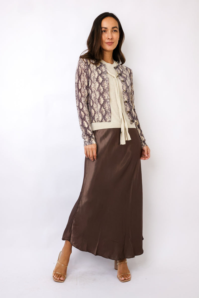 Venti6 Lace Trim Midi Skirt