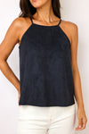 Round Neck Faux Suede Tank Top