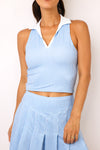 Lucky In Love Hip Fit Linen Stripe Tank