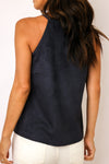 Round Neck Faux Suede Tank Top