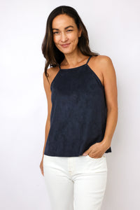 Round Neck Faux Suede Tank Top