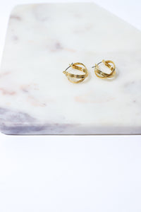 Gold Criss Cross Hoops