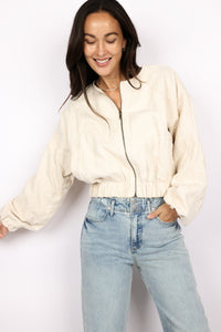 Floral Jacquard Zip Up Jacket