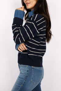 Sofia Stripe Collared Sweater