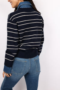 Sofia Stripe Collared Sweater