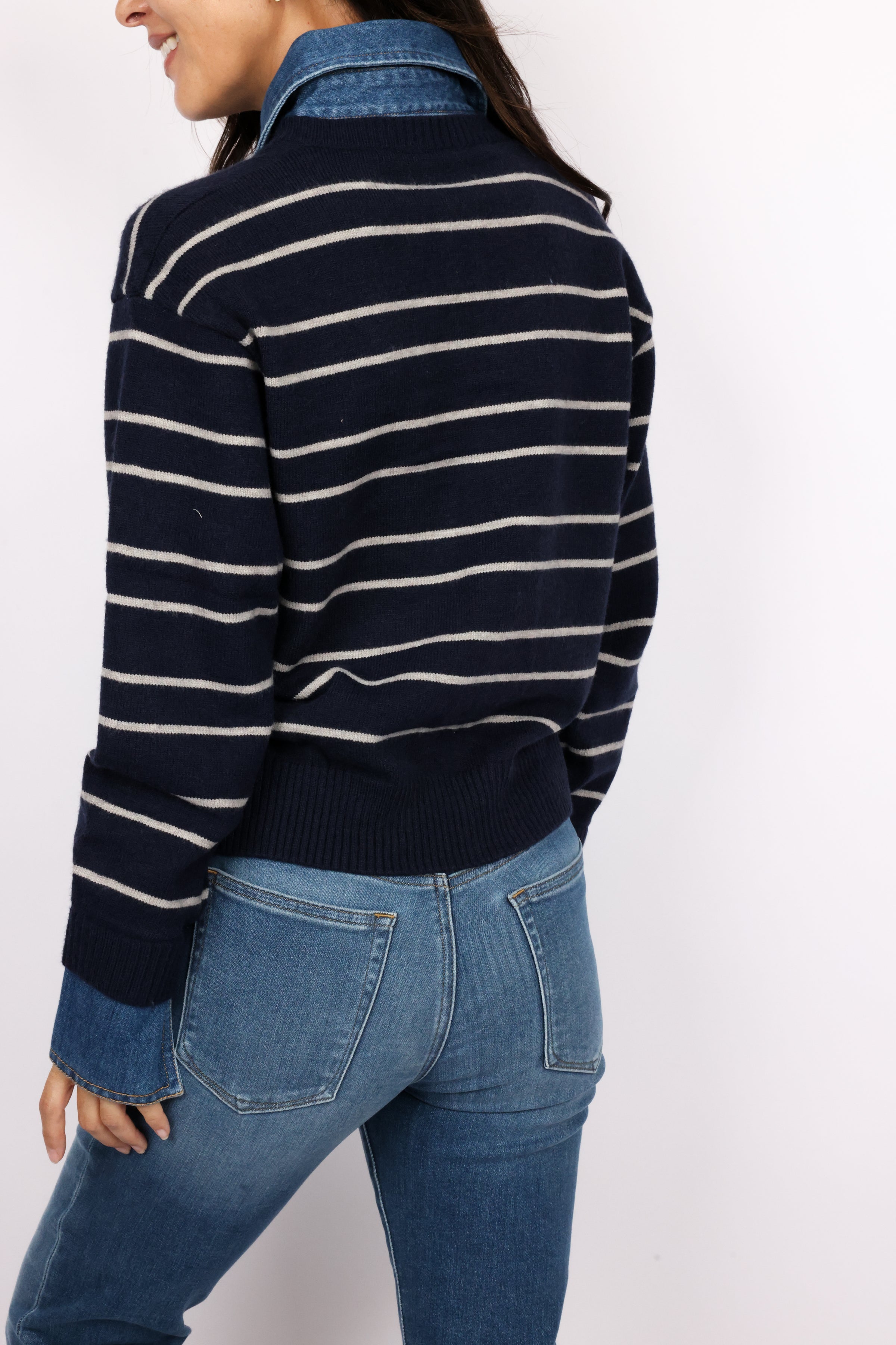 Sofia Stripe Collared Sweater
