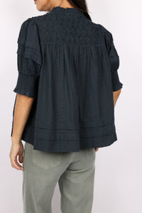 Short Sleeve Crinkle Detail Top