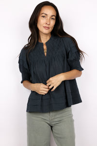 Short Sleeve Crinkle Detail Top