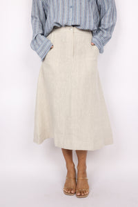 Lara Classic Linen Maxi Skirt