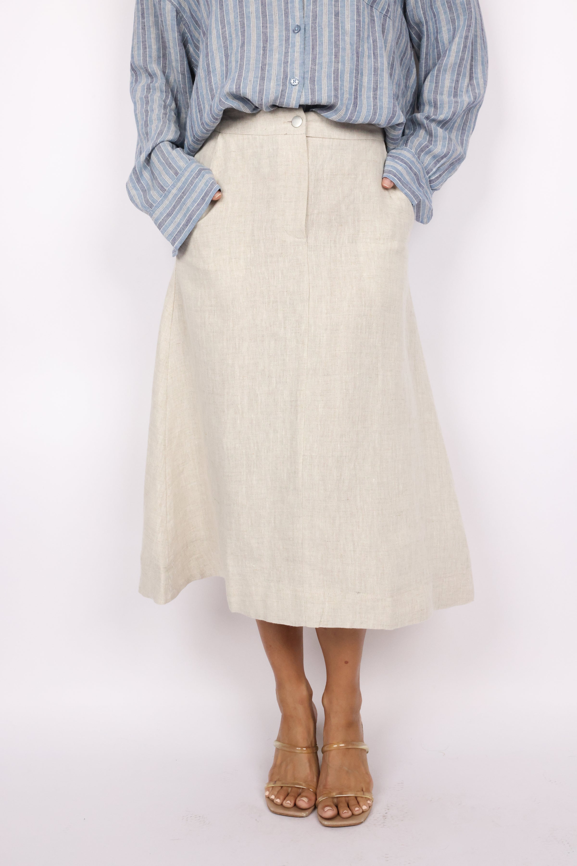 Lara Classic Linen Maxi Skirt