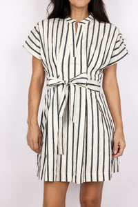 Short Sleeve Striped Mini Dress