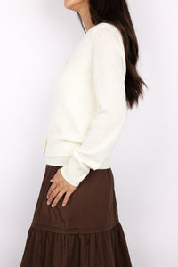 Cashmere Wool Blend Knit Top & Cardigan Set