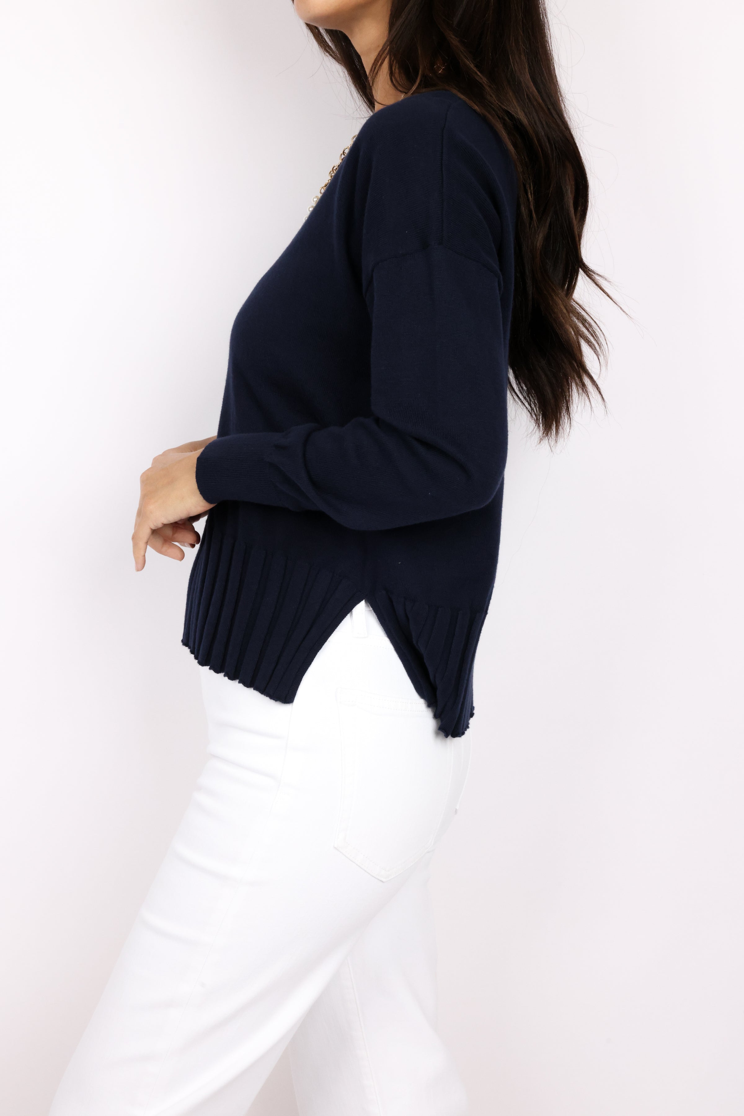 J.Society Ribbed Bottom Crew Sweater