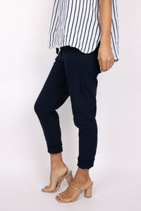 Solid Crinkle Drawstring Jogger