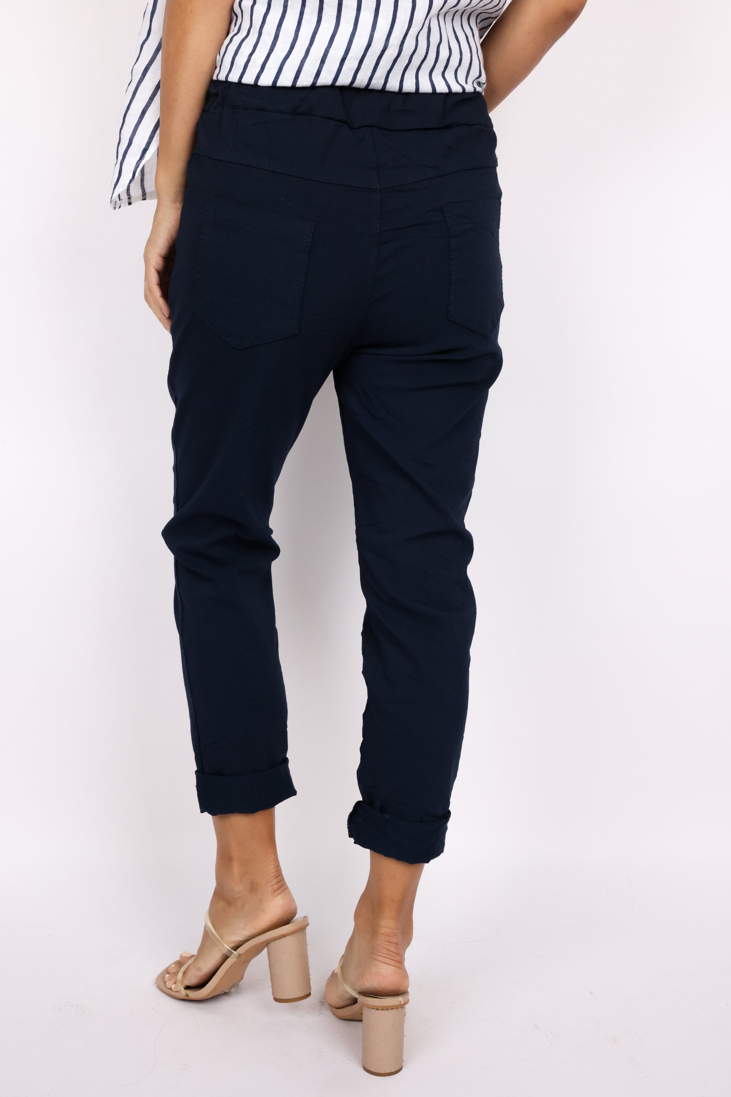 Solid Crinkle Drawstring Jogger