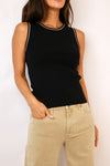 Contrast Line Sweater Tank