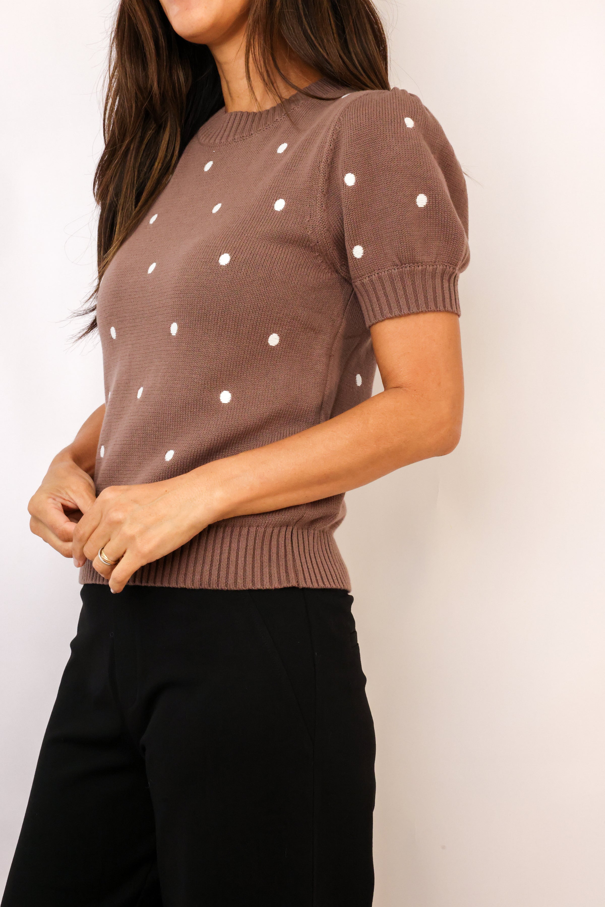 Puff Short Sleeve Sweater Top