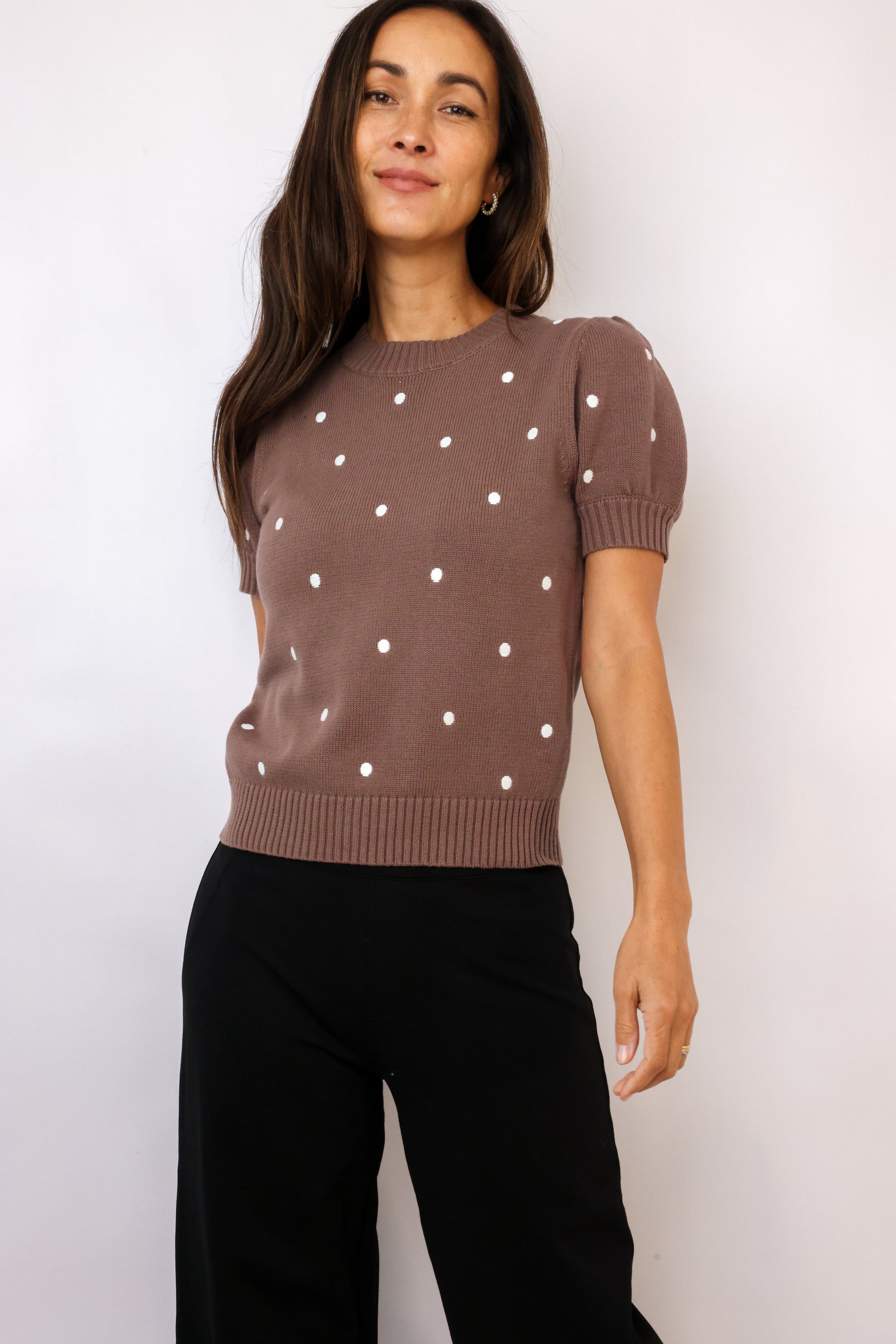 Puff Short Sleeve Sweater Top