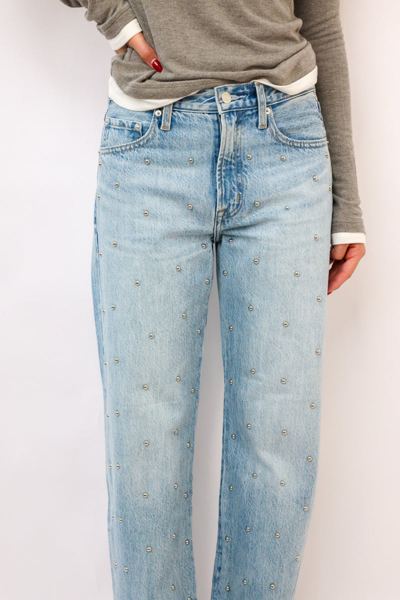 Pistola Lexi Mid Rise Bowed Straight Jeans