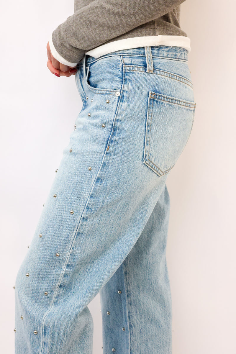 Pistola Lexi Mid Rise Bowed Straight Jeans