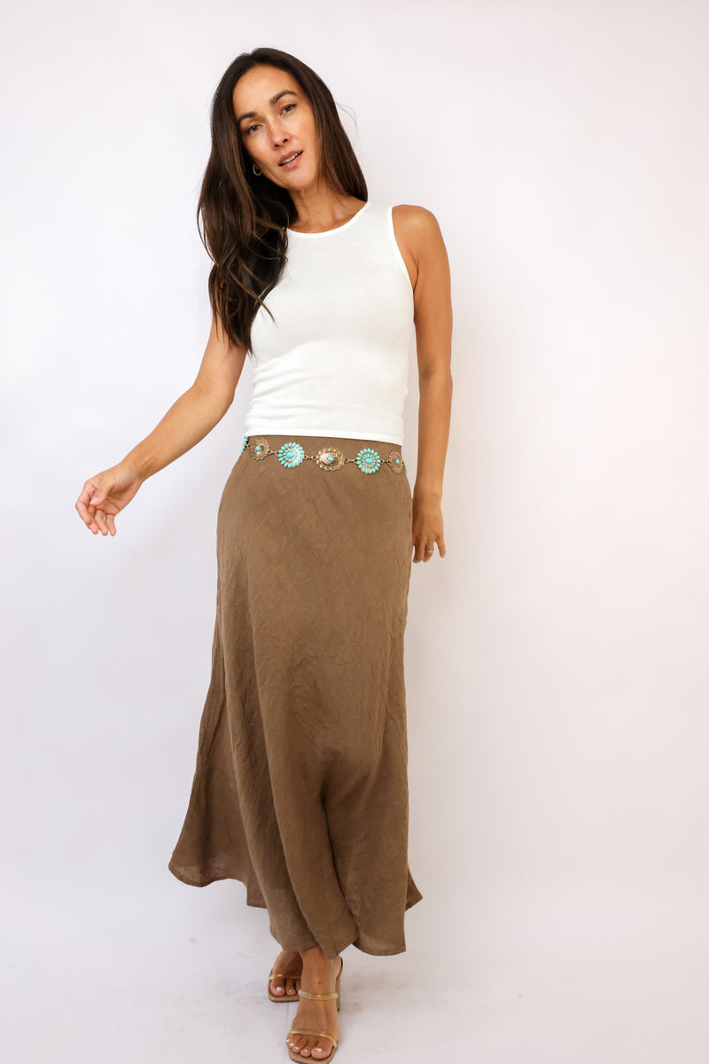 Milio Milano Crinkle Midi Skirt