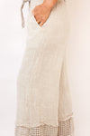 Venti6 Fringe Hem Linen Pant