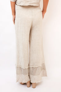 Venti6 Fringe Hem Linen Pant