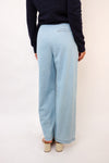 Contrast Waistband Wide Leg Jeans